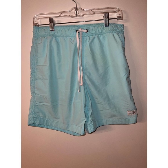 Modern Amusement Teal Swim Trunks - Picture 1 of 4